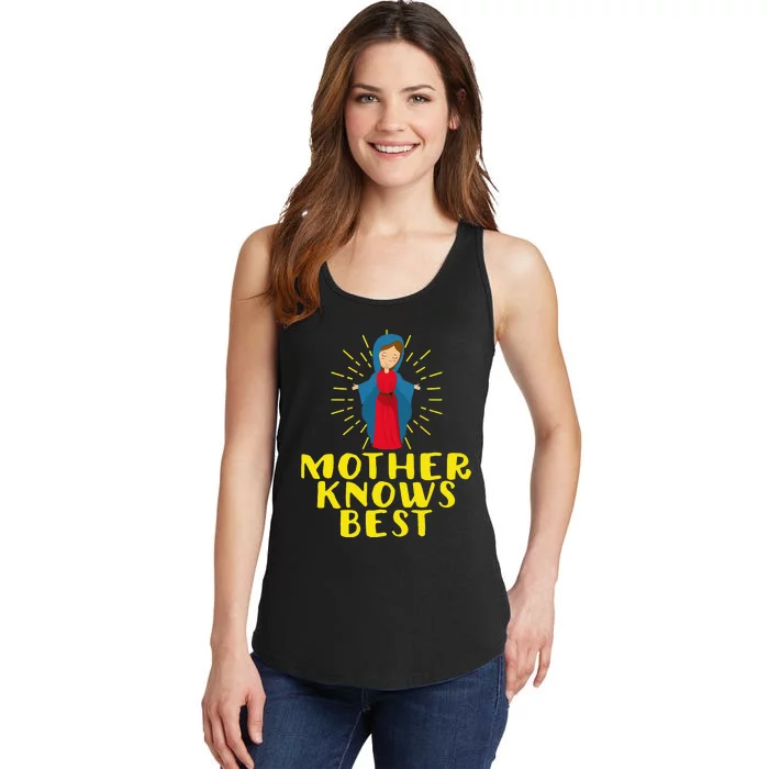 Blessed Mother Mary Knows Best Catholic Mother's Day Ladies Essential Tank