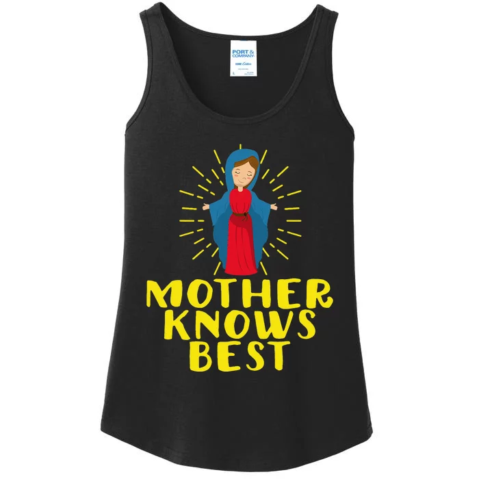 Blessed Mother Mary Knows Best Catholic Mother's Day Ladies Essential Tank