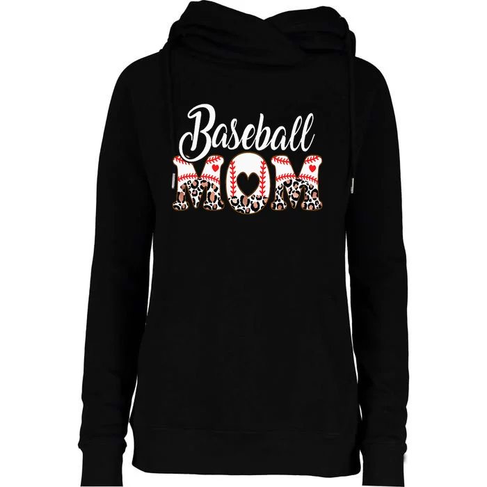 Baseball Mom Mama Softball Sports MotherS Day Womens Funnel Neck Pullover Hood