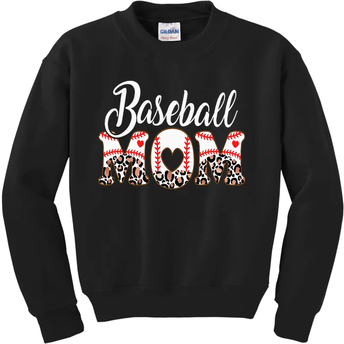 Baseball Mom Mama Softball Sports MotherS Day Kids Sweatshirt