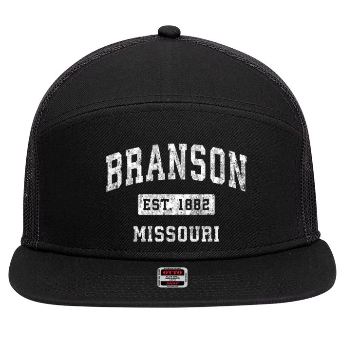 Branson Missouri Mo Vintage Established Sports 7 Panel Mesh Trucker Snapback Hat