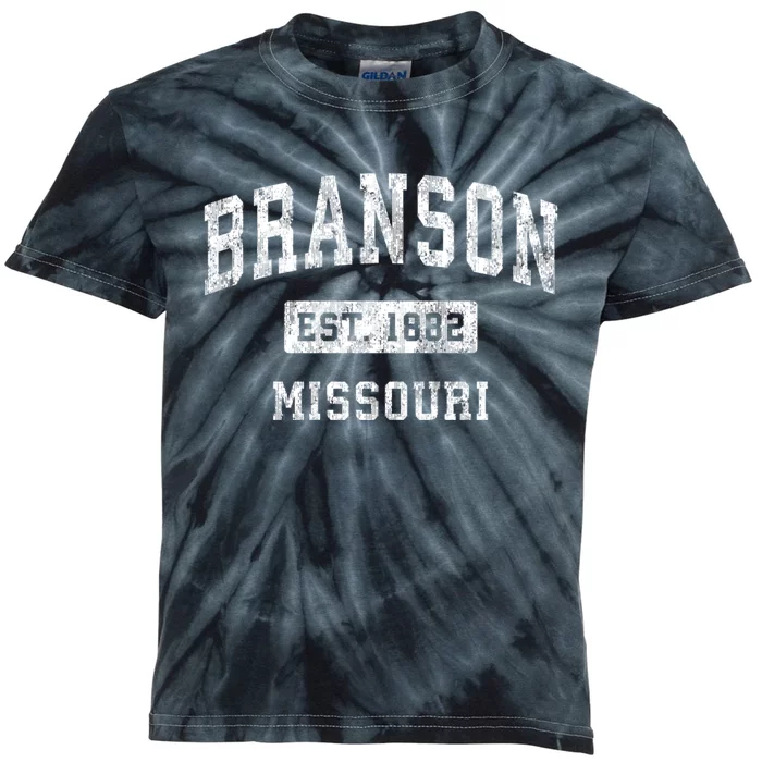 Branson Missouri Mo Vintage Established Sports Kids Tie-Dye T-Shirt