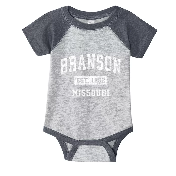 Branson Missouri Mo Vintage Established Sports Infant Baby Jersey Bodysuit