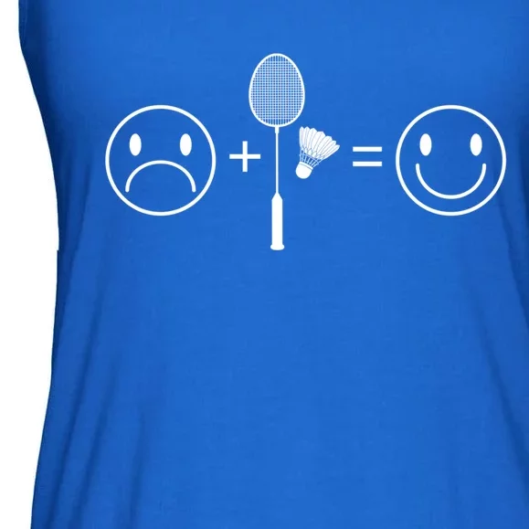 Badminton Makes Me Happy Badminton Player Shuttlecock Sport Funny Gift Ladies Essential Flowy Tank