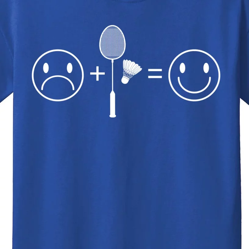 Badminton Makes Me Happy Badminton Player Shuttlecock Sport Funny Gift Kids T-Shirt