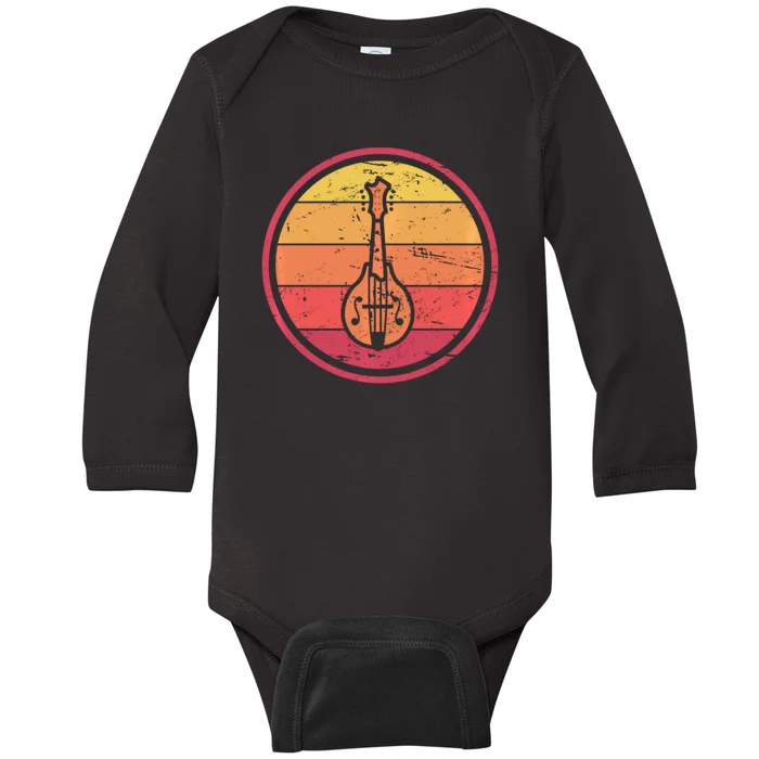 Bluegrass Music Mandolin Player Vintage Bluegrass Baby Long Sleeve Bodysuit