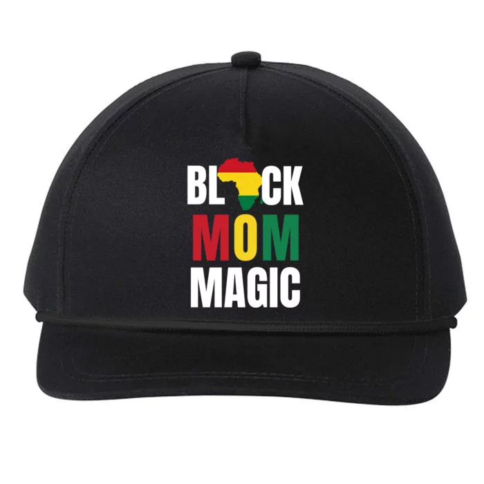 Black Mom Magic Black History Month Gift African American Gift Snapback Five-Panel Rope Hat