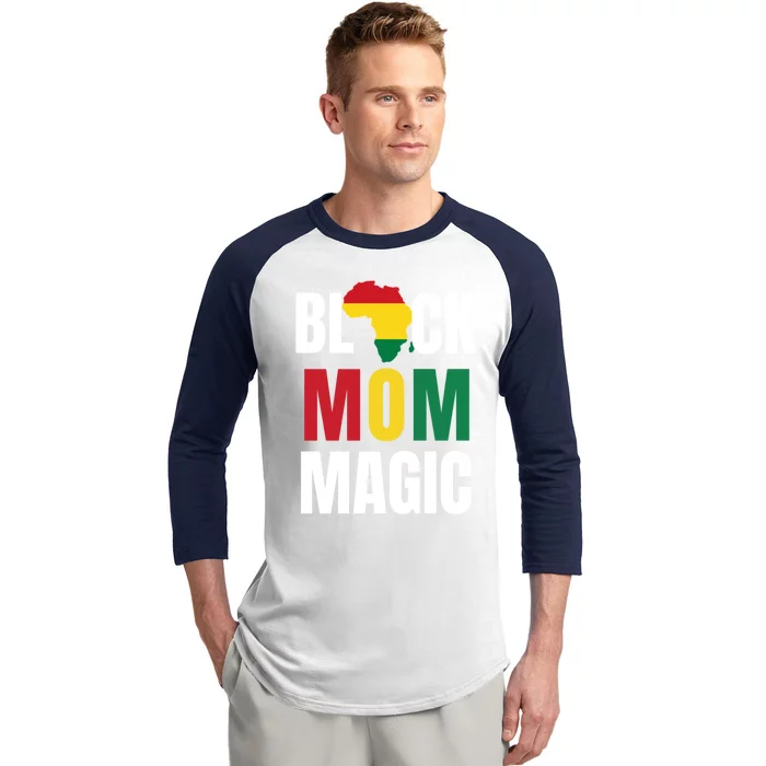 Black Mom Magic Black History Month Gift African American Gift Baseball Sleeve Shirt