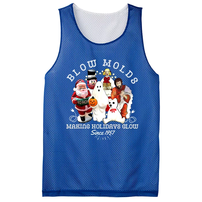 Blow Molds Make Holidays Glow Since 1957 Christmas Halloween Gift Mesh Reversible Basketball Jersey Tank