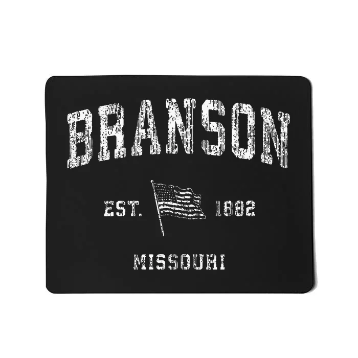 Branson Missouri Mo Vintage Us Flag Sports Mousepad