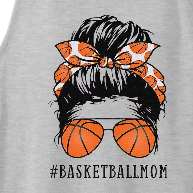 Basketball Mom Messy Bun Proud Mama Sunshades Ladies Tri-Blend Wicking Tank