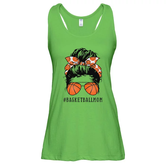 Basketball Mom Messy Bun Proud Mama Sunshades Ladies Essential Flowy Tank