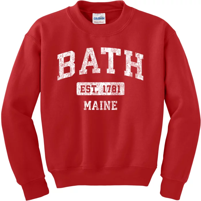 Bath Maine Me Vintage Sports Kids Sweatshirt