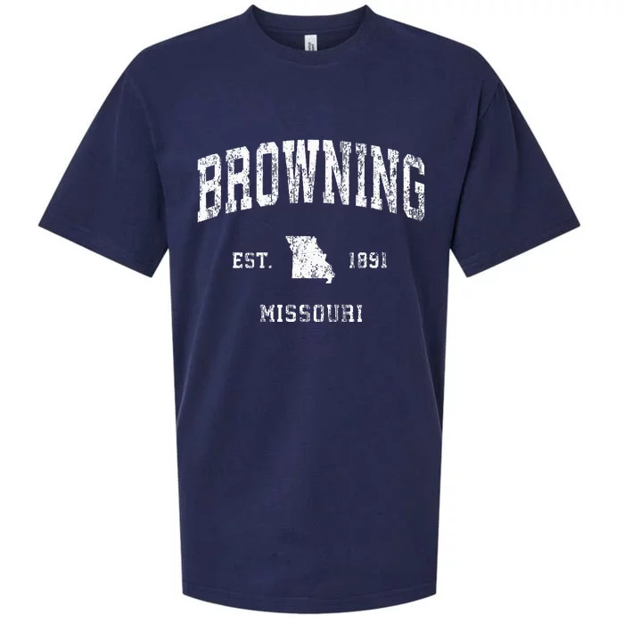 Browning Missouri MO Vintage Athletic Sports Design Sueded Cloud Jersey T-Shirt