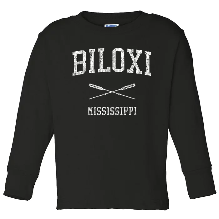 Biloxi Mississippi Ms Vintage Athletic Sports Design Toddler Long Sleeve Shirt