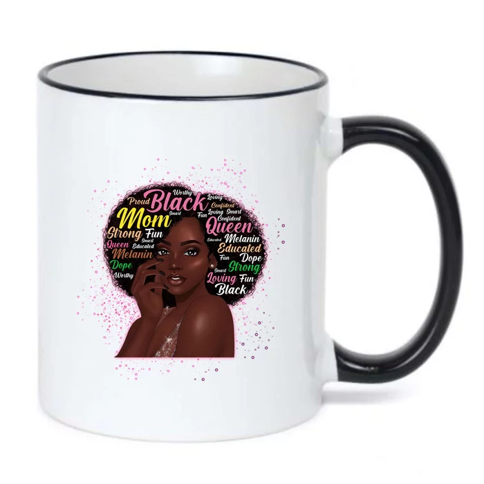 Black Mom Mothers Day African Afro Mom Queen Melanin Gift Black Color Changing Mug