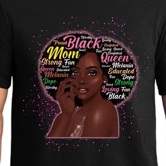 Black Mom Mothers Day African Afro Mom Queen Melanin Gift Pajama Set