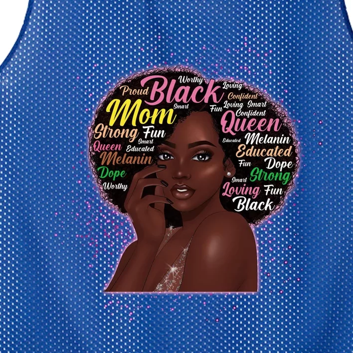 Black Mom Mothers Day African Afro Mom Queen Melanin Gift Mesh Reversible Basketball Jersey Tank