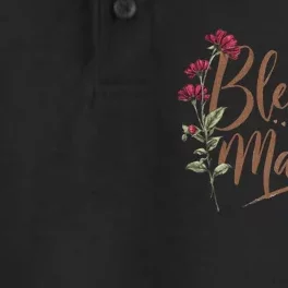 Blessed Mama MotherS Day Graphic Dry Zone Grid Performance Polo