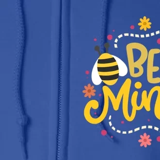 Bee Mine Meaningful Gift Happy Valentine's Day Quotes Cute Gift Full Zip Hoodie