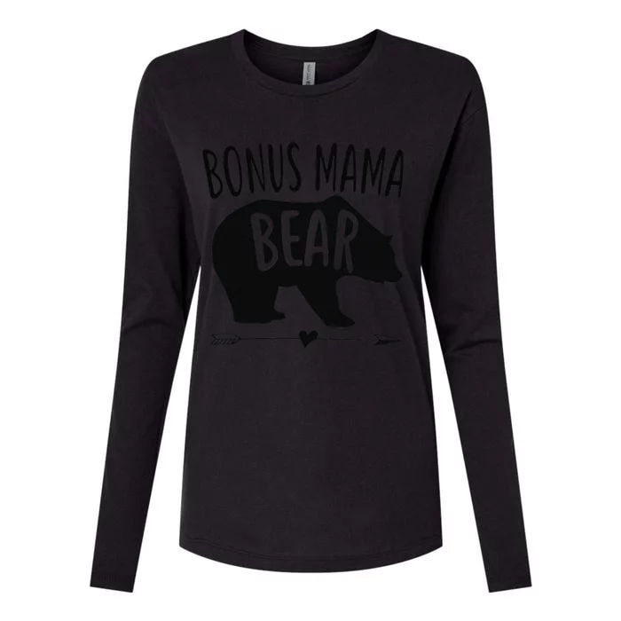 Bonus Mama Mom Bear Stepmom Mother's Day Gift Womens Cotton Relaxed Long Sleeve T-Shirt