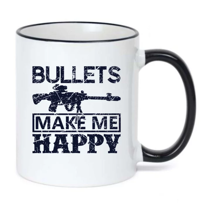 Bullets Make Me Happy Black Color Changing Mug