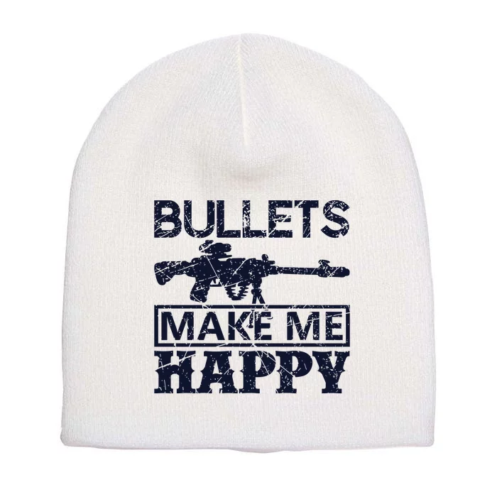 Bullets Make Me Happy Short Acrylic Beanie