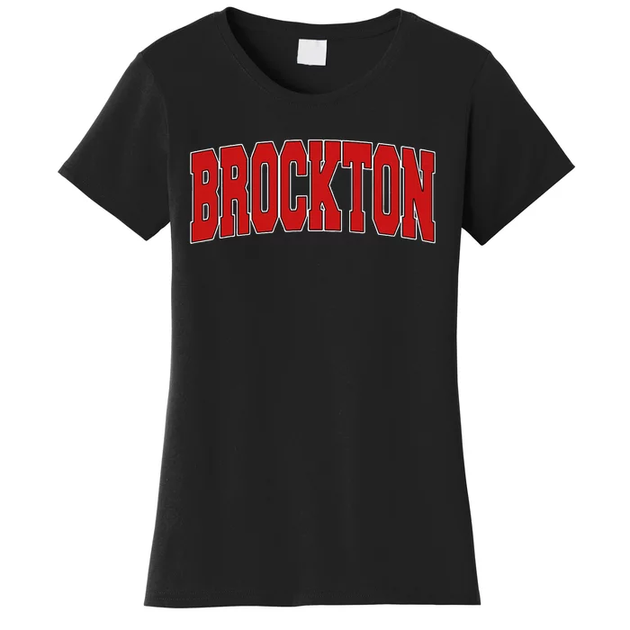 Brockton Ma Massachusetts Varsity Style Usa Vintage Sports Women's T-Shirt