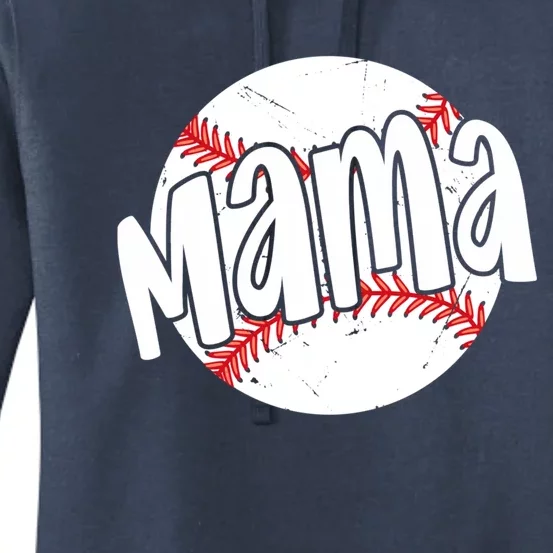 Baseball Mom Mama Letter Cute Gift Women's Pullover Hoodie