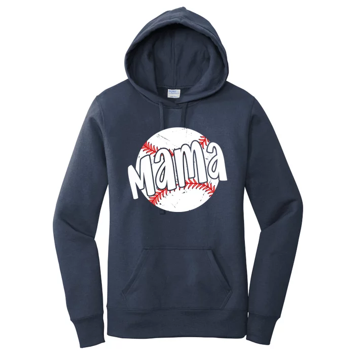 Baseball Mom Mama Letter Cute Gift Women's Pullover Hoodie