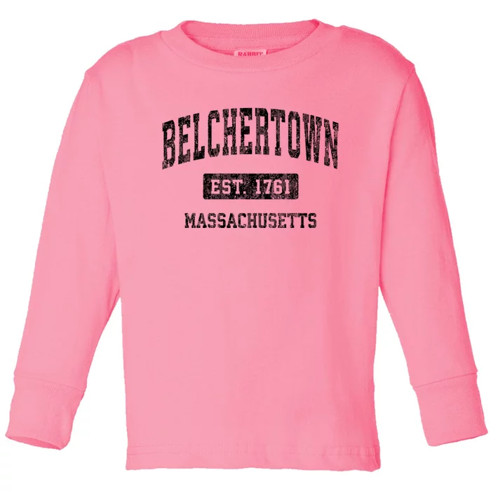 Belchertown Massachusetts Ma Vintage Sports Toddler Long Sleeve Shirt