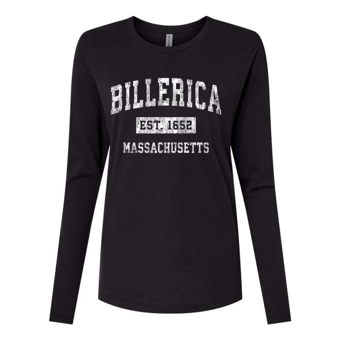 Billerica Massachusetts Ma Vintage Sports Womens Cotton Relaxed Long Sleeve T-Shirt