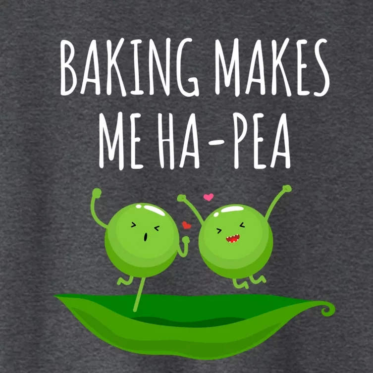 Baking Makes Me Hapea Happy Food Pun Funny Humor Gift Women's Crop Top Tee