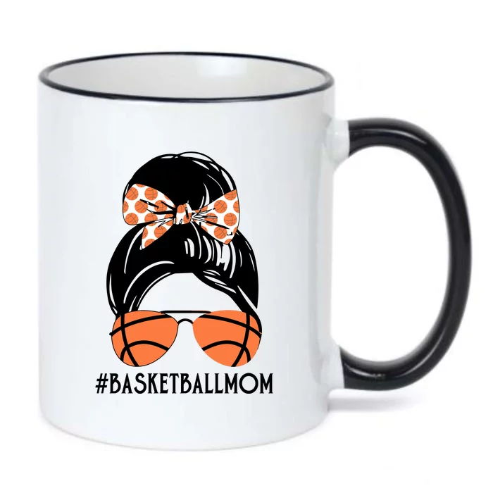 Basketball Mom Messy Bun Funny Sport Black Color Changing Mug