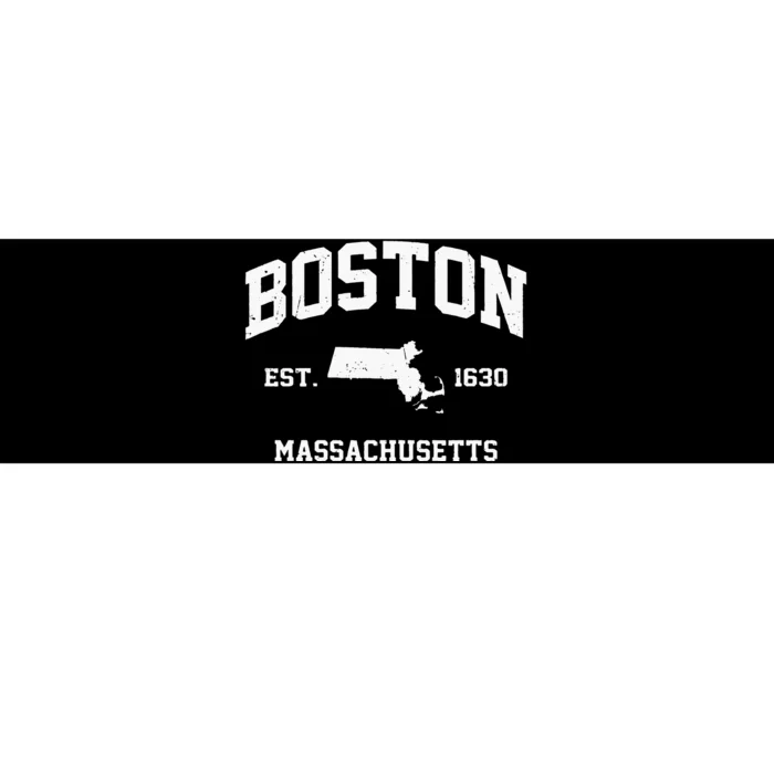 Boston Massachusetts MA Vintage State Athletic Style Bumper Sticker