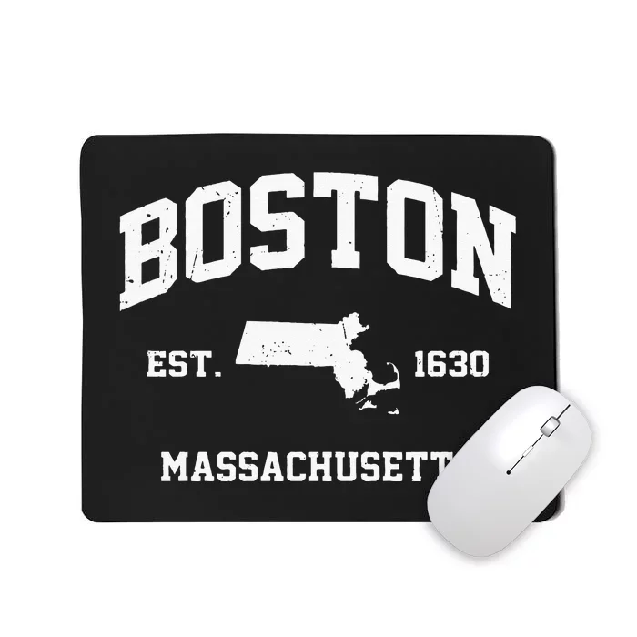 Boston Massachusetts MA Vintage State Athletic Style Mousepad