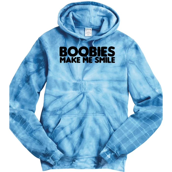 Boobies Make Me Smile Adult Humor Funny Gift Tie Dye Hoodie