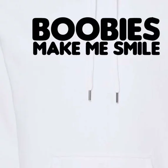 Boobies Make Me Smile Adult Humor Funny Gift Premium Hoodie