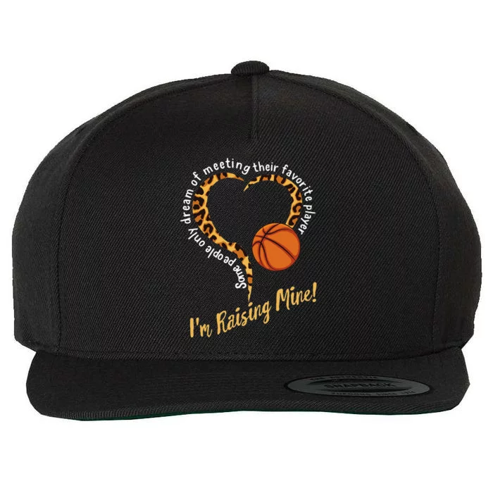 Basketball Mom Mothers Day Raising Favorite Player Leopard Wool Snapback Cap