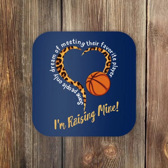 Basketball Mom Mothers Day Raising Favorite Player Leopard Coaster