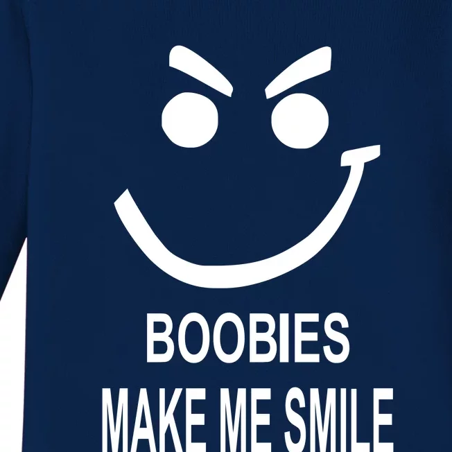 Boobies Make Me Smile Baby Long Sleeve Bodysuit