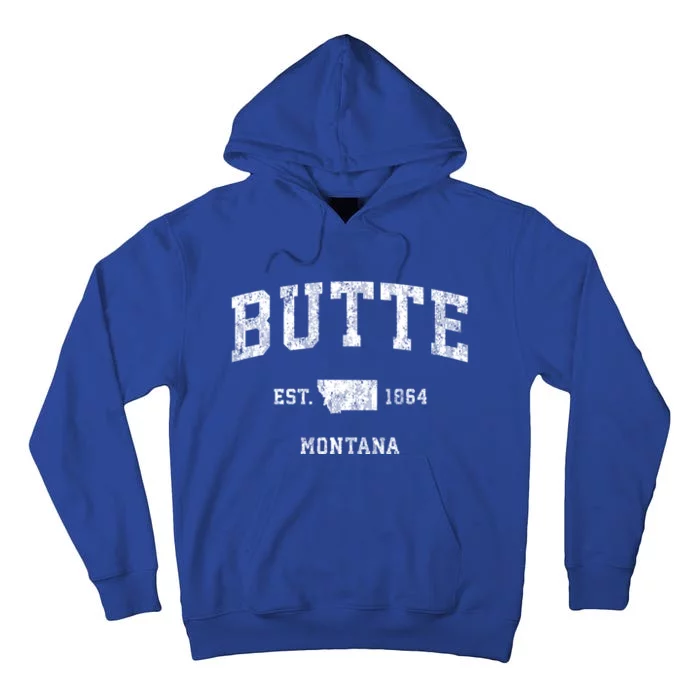 Butte Montana Mt Vintage Athletic Sports Tall Hoodie