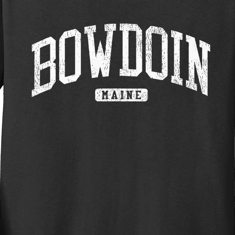 Bowdoin Maine Me Js03 College University Style Kids Long Sleeve Shirt