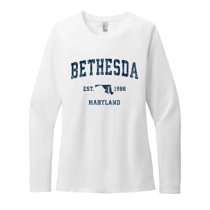 Bethesda Maryland Md Vintage Sports Womens CVC Long Sleeve Shirt