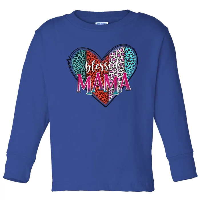 Blessed Mama Modern Hippie Style Mothers Day Gift Toddler Long Sleeve Shirt