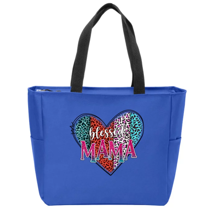 Blessed Mama Modern Hippie Style Mothers Day Gift Zip Tote Bag