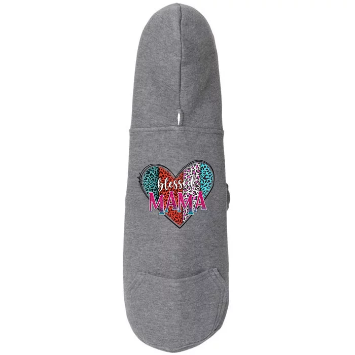 Blessed Mama Modern Hippie Style Mothers Day Gift Doggie 3-End Fleece Hoodie