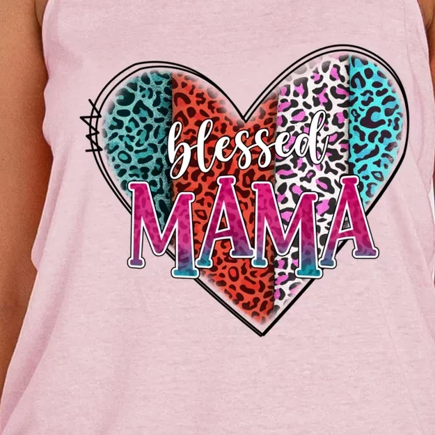 Blessed Mama Modern Hippie Style Mothers Day Gift Women's Knotted Racerback Tank