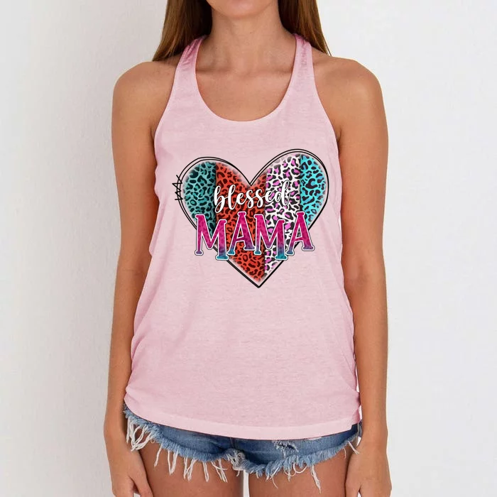 Blessed Mama Modern Hippie Style Mothers Day Gift Women's Knotted Racerback Tank