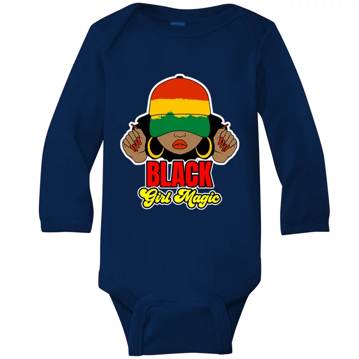 Black Magic Melanin Afro American Gift Baby Long Sleeve Bodysuit